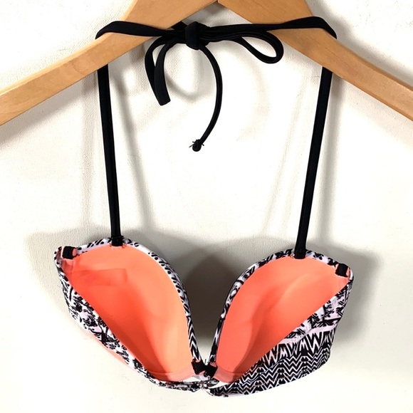 Coral Tropics Boho Floral Bikini Set Push up Padded Bra, Top Small & Bottoms M - Picture 9 of 9